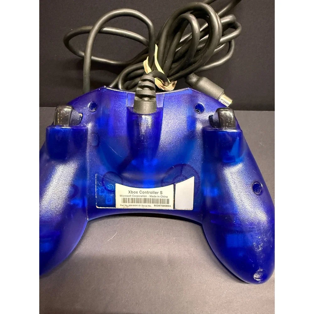 Microsoft Xbox Controller S Translucent Blue Wired Gamepad X09-64241-01 Original